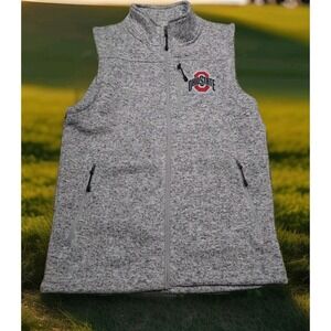 Campus Classics Ohio State Vest‎ Mens Small Grey Fleece Full Zip Sweater